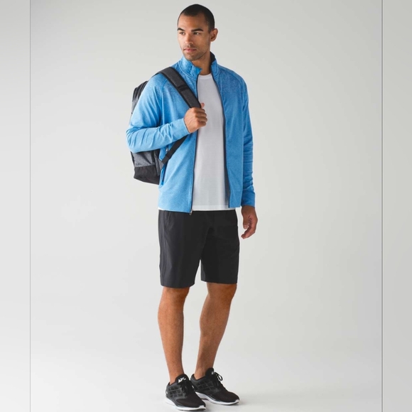Lululemon Pulse Full Zip Performance Jacket Sz Large in 'Heathered Riviera' Blue - Picture 3 of 14